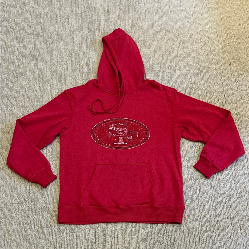 San Francisco 49ers Cuce Scarlet Rhinestone Logo Hoodie